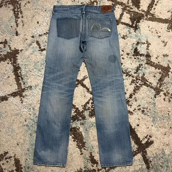 Evisu Heritage Distressed Redline Selvedge Jeans Size 34x32 Japan Y2K